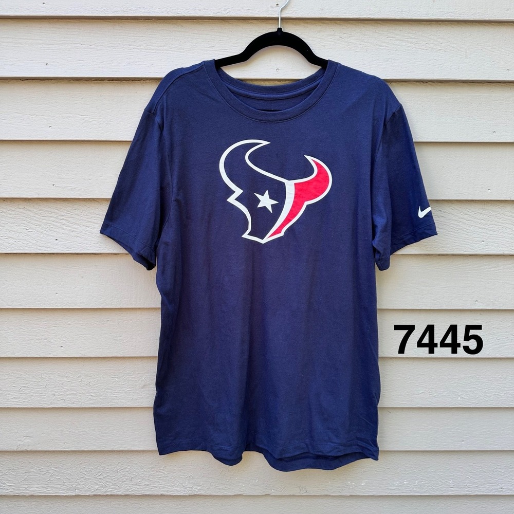 Nike Houston Texans NFL Mens Large Navy Blue Graphic T-Shirt N199-41L-8V-CLH NWT